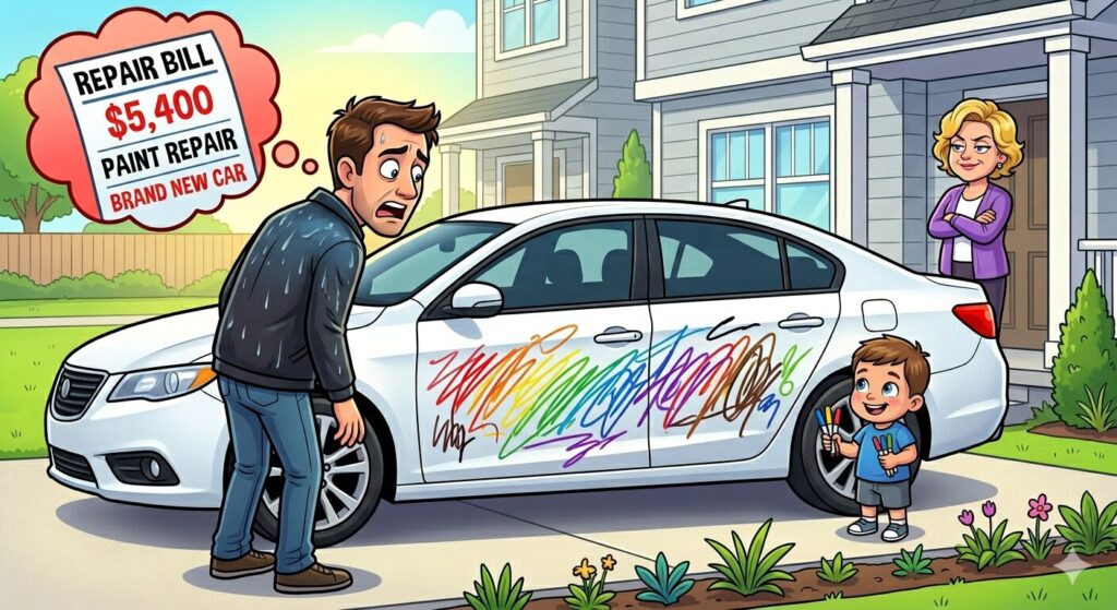 Entitled mom lets her toddler ruin my brand new car