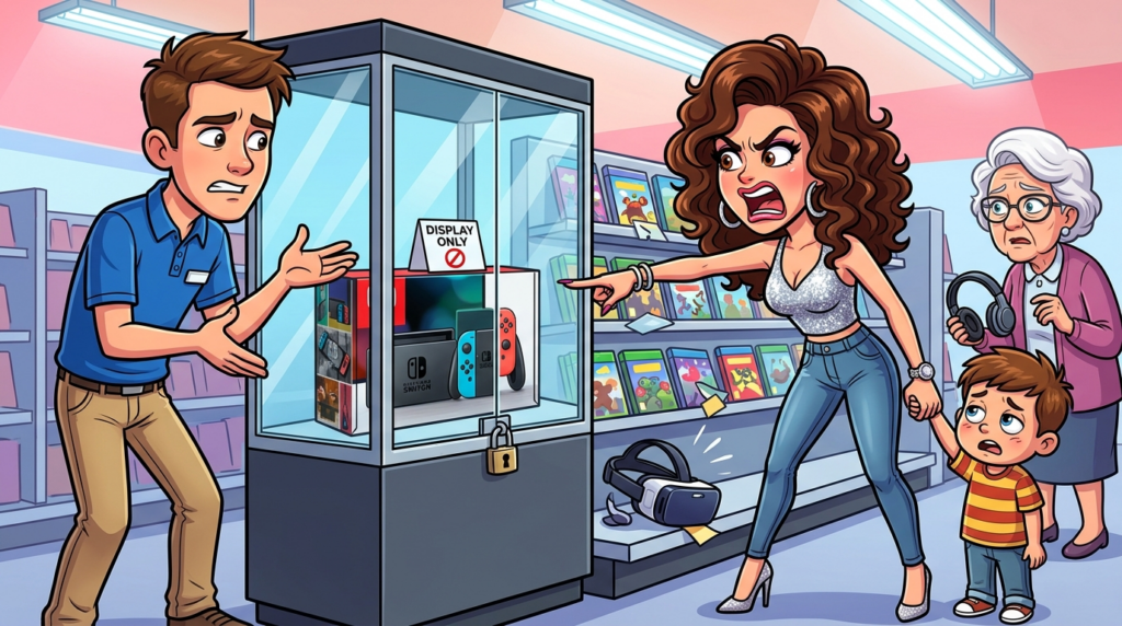 A Young Woman Demanded an Electronics Store’s “DISPLAY ONLY” Video Game Console for Her Son, Claiming Special Status Trumped All Policy and Logic