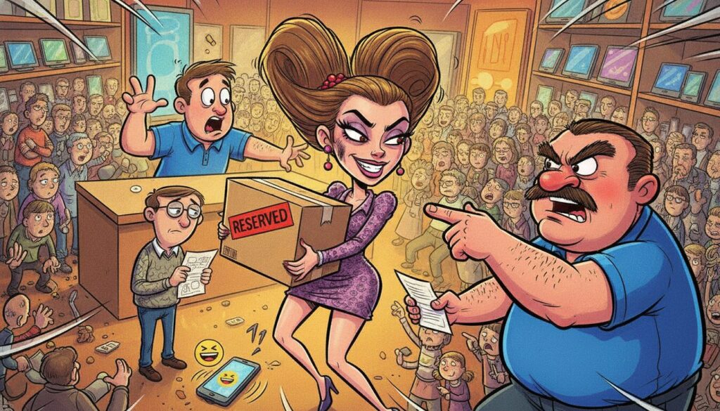A self-entitled woman loudly demanded a reserved game console for herself, citing her rare blood type, then brazenly took it from the store counter