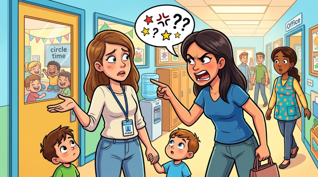 A parent at daycare repeatedly mistook me for staff and demanded I find special allergy-friendly baby food