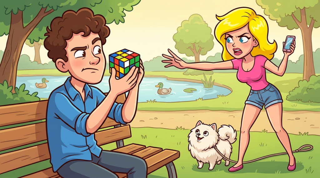 An Entitled Woman Demanded My Personal Rubik’s Cube So Her Fluffy Dog Could Use It As A Plaything In The Park