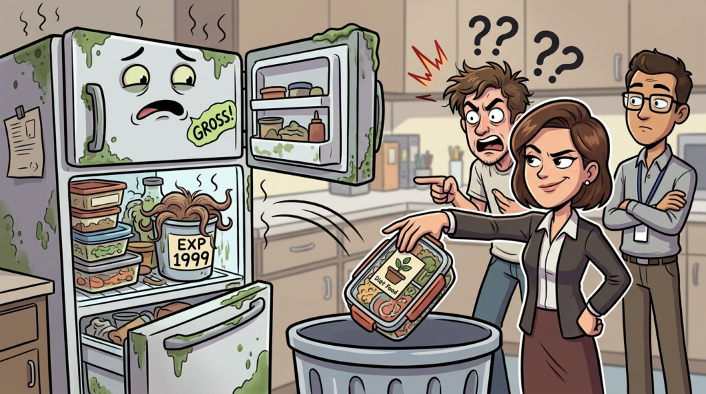 Am I the Jerk for throwing out a coworker’s special diet lunch to enforce office fridge hygiene rules?