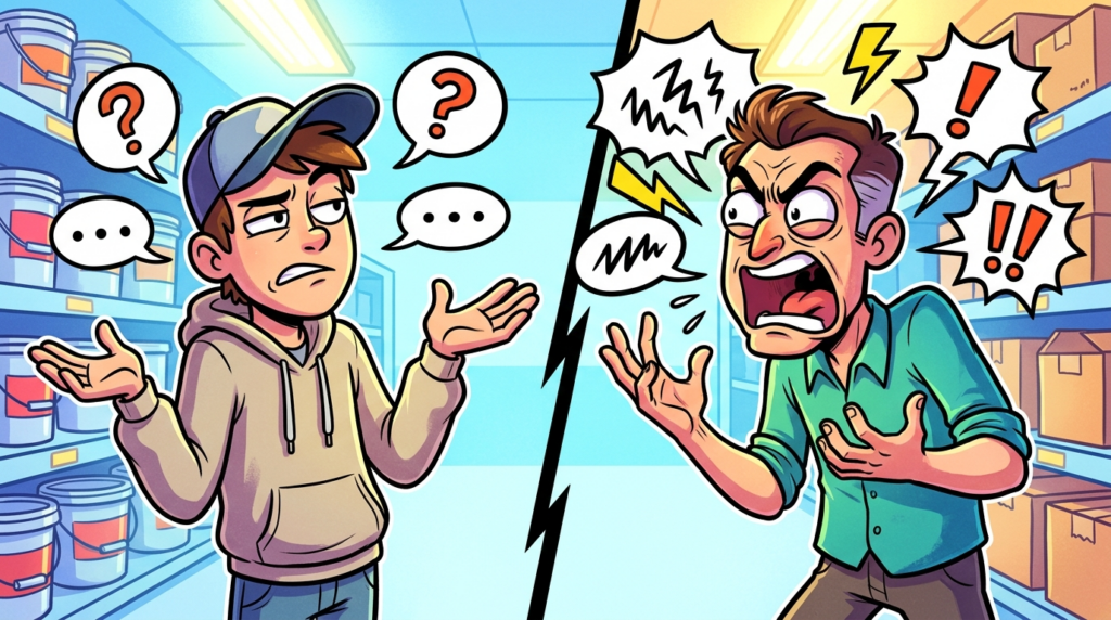 An incredibly persistent customer berated me for not knowing plumbing as if I were a store employee