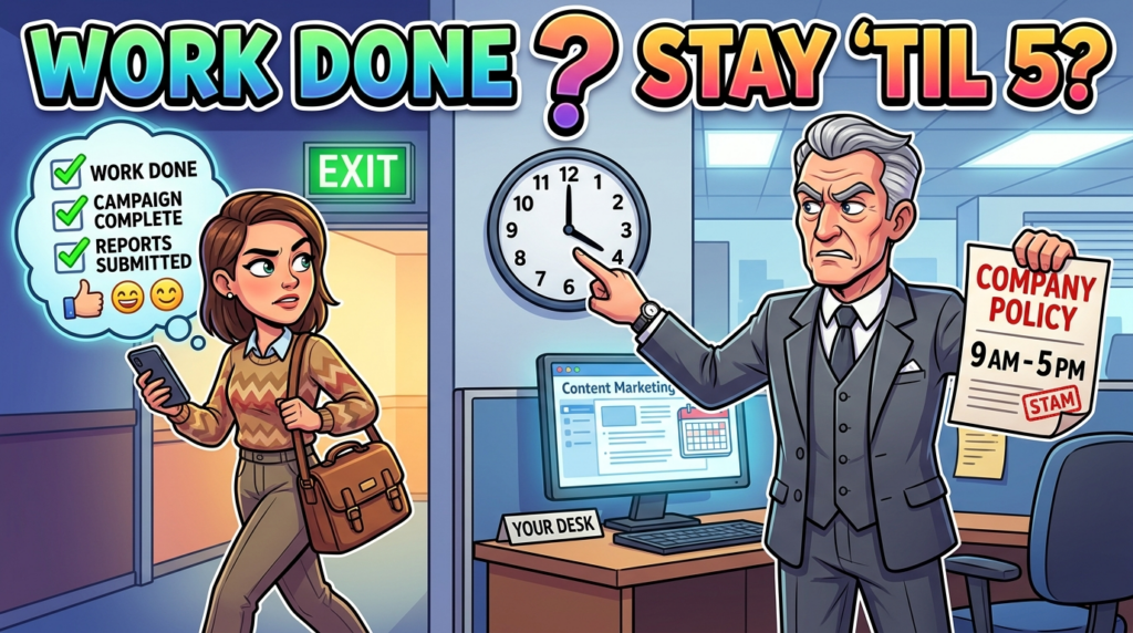Am I the Jerk for leaving early after finishing all my work, challenging my boss’s strict 9-5 rule?
