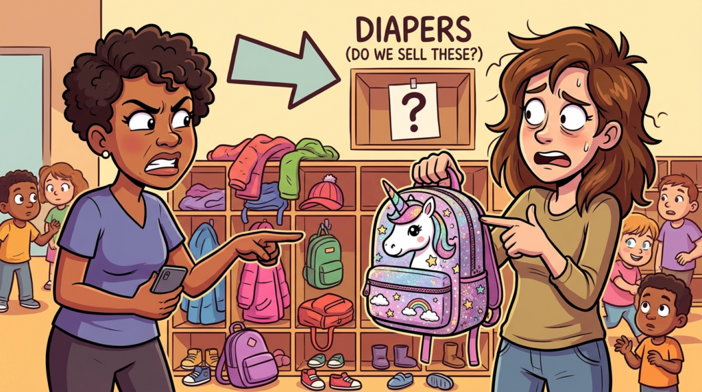 A Bizarre Woman at Daycare Demanded I Find Obscure, Compostable Diapers, Refusing to Believe I Wasn’t Staff