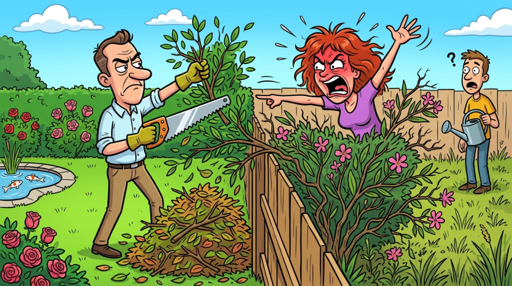 Am I the Jerk for Legally Trimming My Neighbor’s Overgrown Bush After They Refused to Maintain It?
