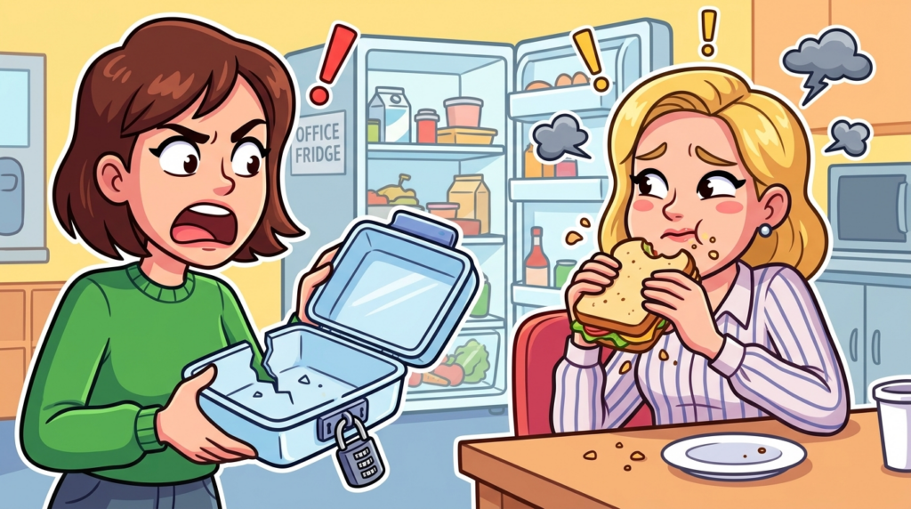 Am I the Jerk for locking my food after a coworker kept stealing it and broke my lock?