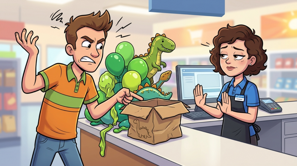 Am I the Jerk for trying to return a party balloon arch after using it for an hour?