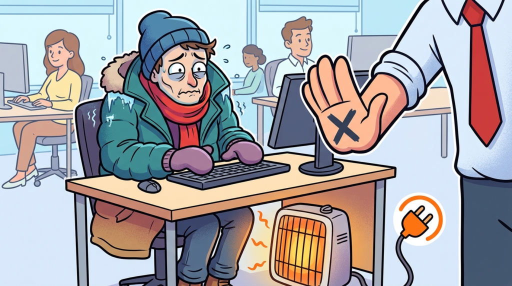 Am I the Jerk for using my essential space heater despite a company ban and my boss’s warnings?