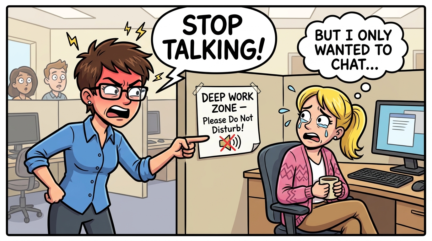 Am I the Jerk for snapping at my chatty coworker constantly disrupting my work on a tight deadline?