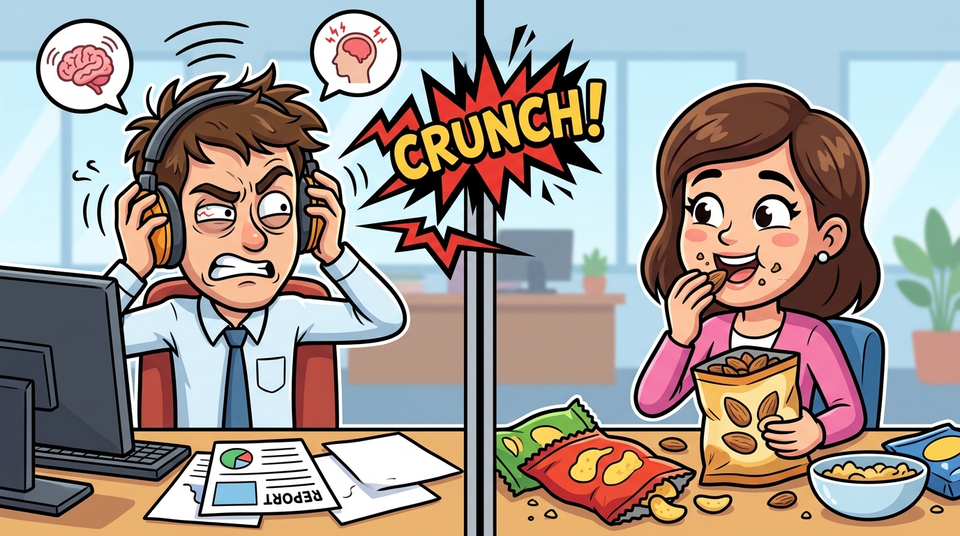Am I the Jerk for confronting my coworker about their loud almond crunching that was destroying my focus?